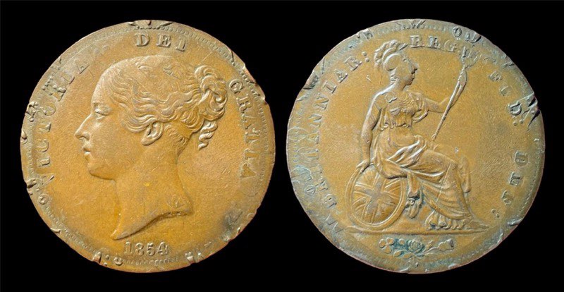 1854-Penny-That-Has-Been-Struck-Twice?